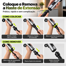 Escova Giratória Cleanix Elétrica de Limpeza com Cabo Expansível e Regulagem de Potência +BRINDES: 4 Bocas para Diferentes Limpezas