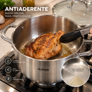 [LEVE 2 PAGUE 1] Panela ChefStar em Aço Inox Antiaderente com Alças e Tampa de Vidro +BRINDE: Kit Utensílios de Cozinha