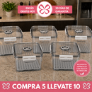 [Llevá 10 y Pagá 5] Potes Herméticos Transparentes de Plástico Resistente con Tapa Antifugas