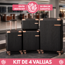 Kit de 4 Valijas Milano en ABS Reforzado con Giro 360° y Diseño Antirrayado