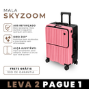 [LEVE 2 PAGUE 1] Mala de Viagem SkyZoom em ABS com Rodinhas 360° Alça Ajustável e Fechamento com Senha