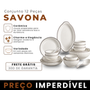 Conjunto de 12 Peças de Louça de Cerâmica Savona com Design  Moderno (Charme e Elegância para a sua Sala de Jantar!)