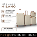 Kit de 4 Malas Milano™ em ABS Reforçado com Giro 360° e Design Antirrisco