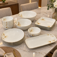 Conjunto de 15 Peças de Louça em Cerâmica Jasmim com Estampa Floral +BRINDES: 5  Mini Tigelas Extras