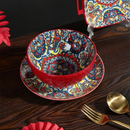 Juego de Comedor Completo de 14 Piezas en Cerámica con Estampa Elegante y Diseño Atemporal